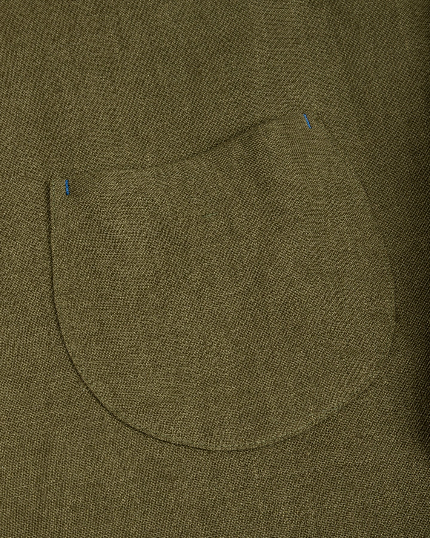 Gorsch Wide Silhouette Collar Shirt - Khaki Green French Linen - Standard & Strange
