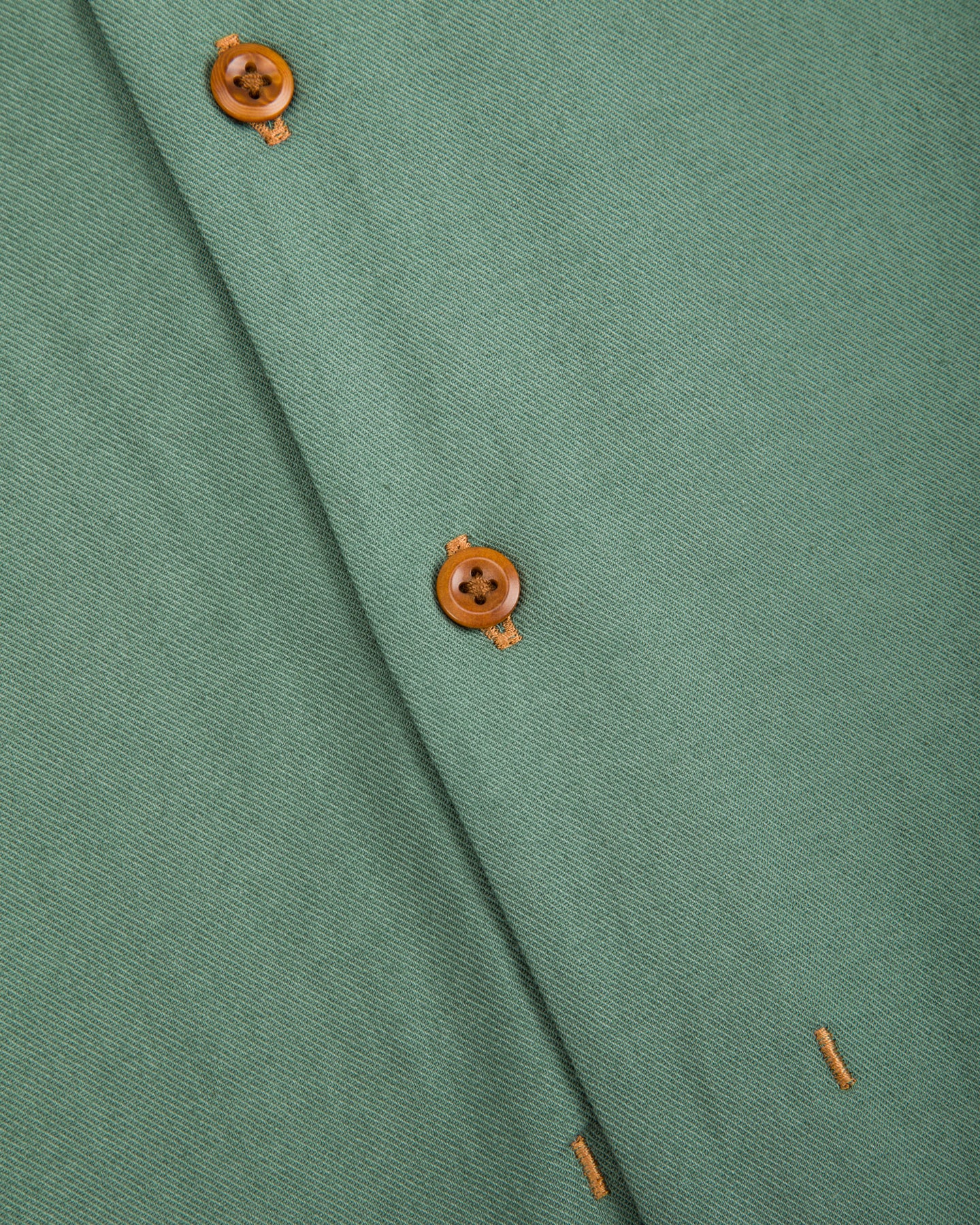 Gorsch Wide Silhouette Open Collar Shirt - Green Cotton Wool - Standard & Strange