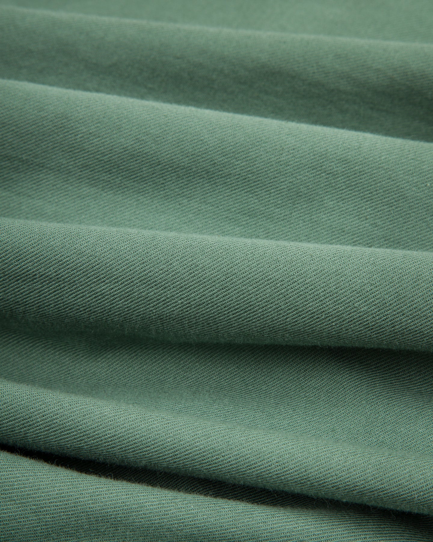 Gorsch Wide Silhouette Open Collar Shirt - Green Cotton Wool - Standard & Strange