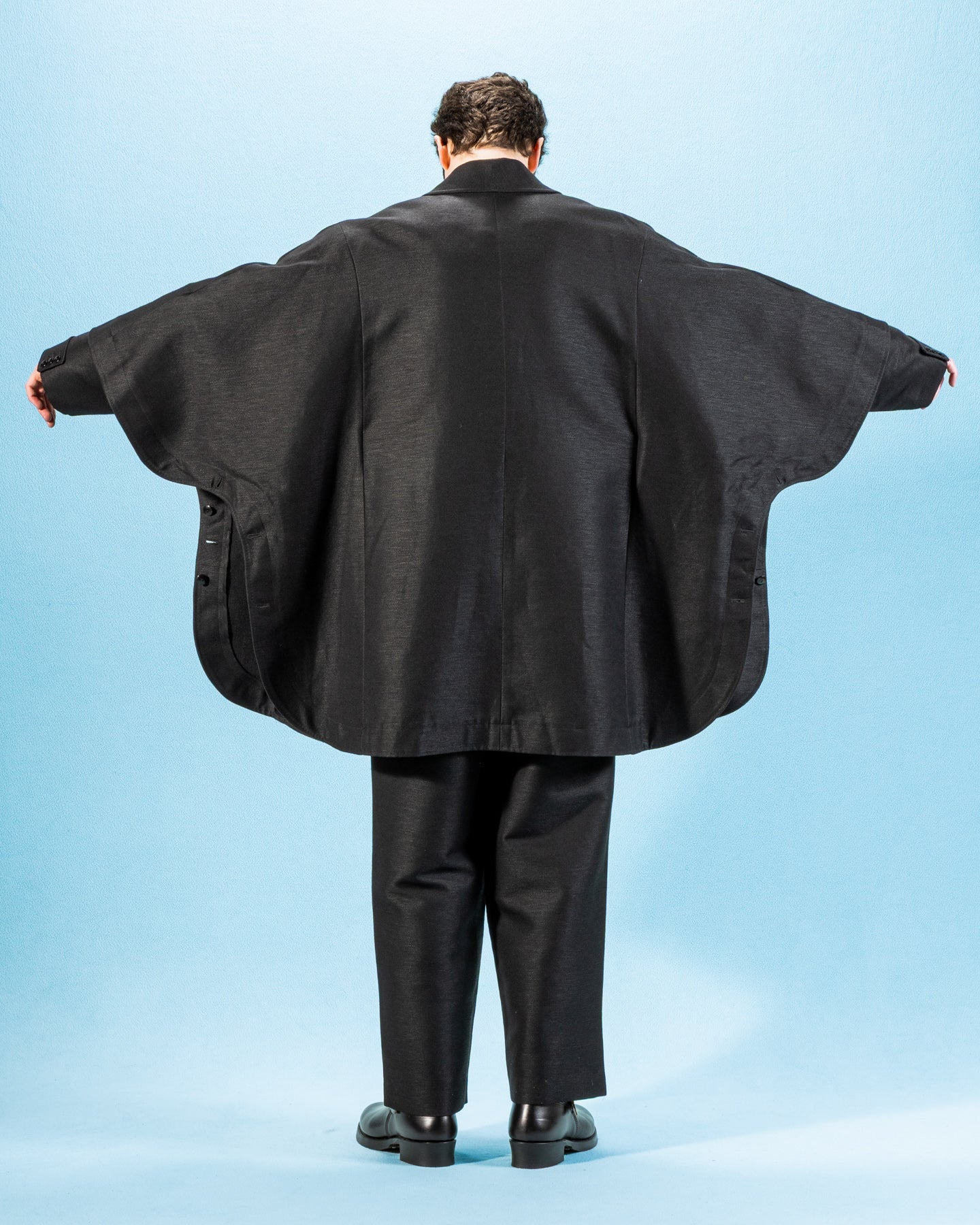 Gorsch Wool Hemp Cape Coat - Black - Standard & Strange