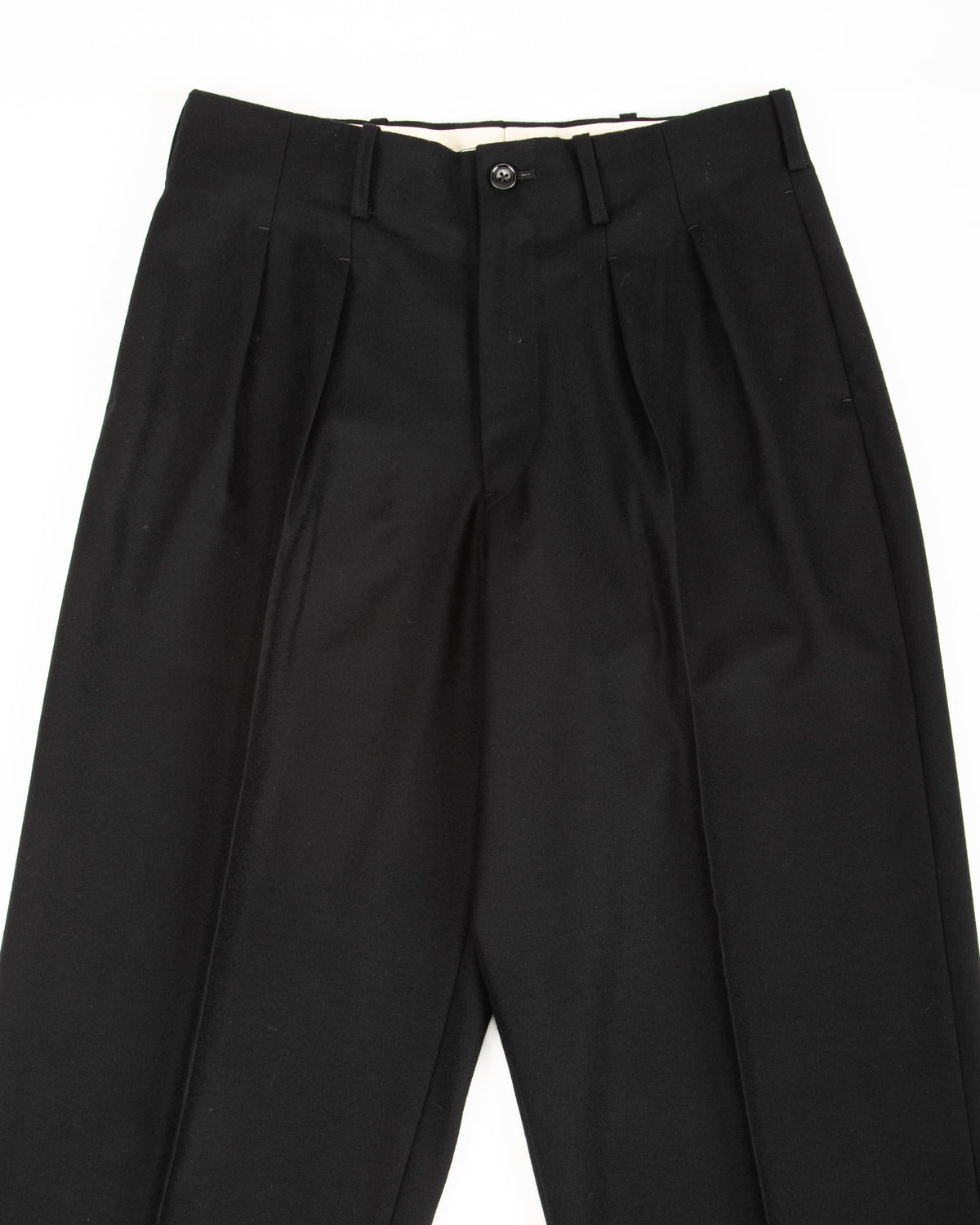 Gorsch Wool Two Tuck Trousers - Black Flannel - Standard & Strange