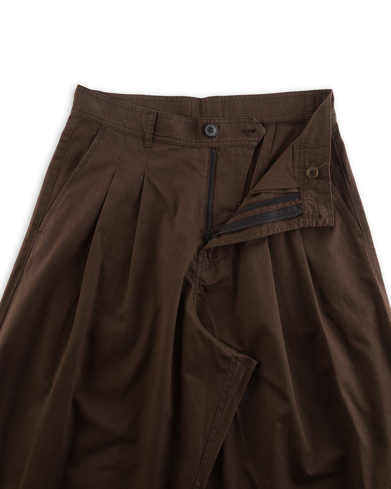 Hansen Andrew Wide Cut Trousers - Coffee Drill - Standard & Strange
