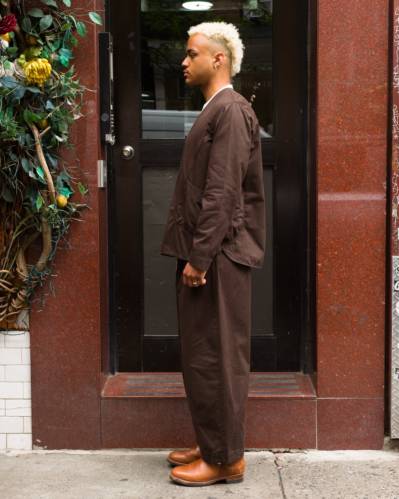 Hansen Andrew Wide Cut Trousers - Coffee Drill - Standard & Strange
