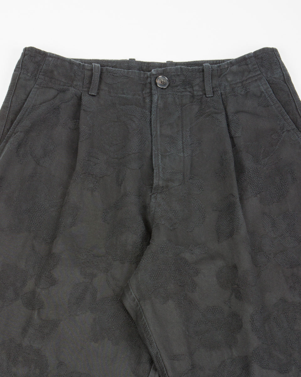 Hansen Bobby Wide Pleated Trousers - Black Flowers - Standard & Strange