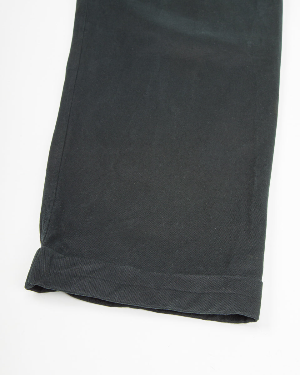 Hansen Bobby Wide Pleated Trousers - Black Gabardine - Standard & Strange