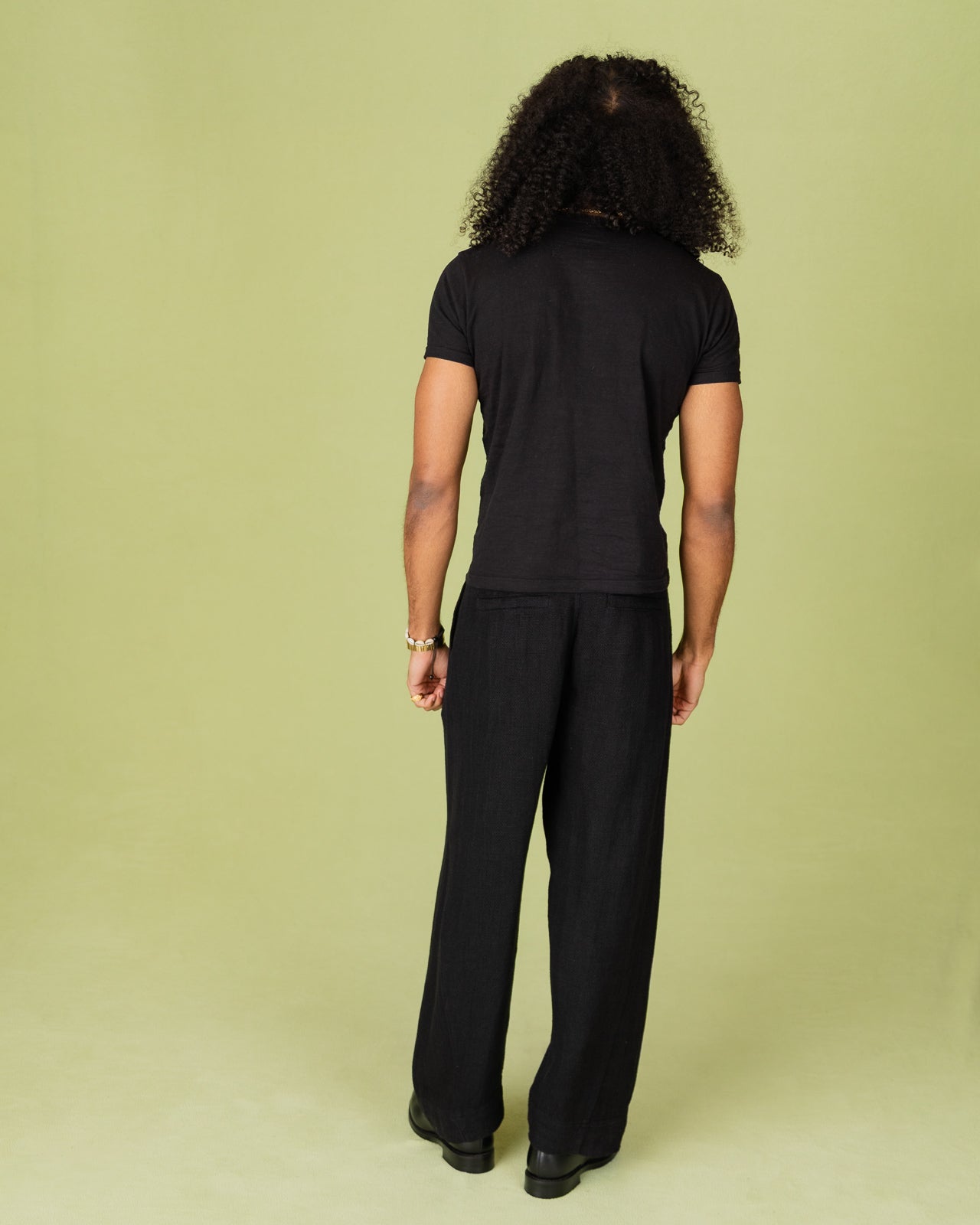 Hansen Bobby Wide Pleated Trousers - Black Gauze - Standard & Strange