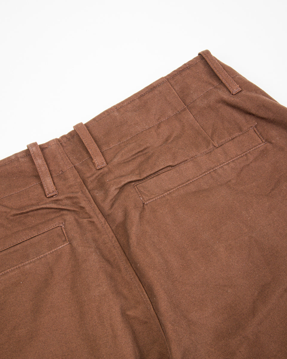 Hansen Bobby Wide Pleated Trousers - Chestnut Gabardine - Standard & Strange