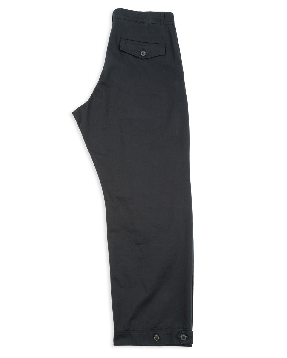 Hansen Karlo Wide Pleated Trouser - Black Drill - Standard & Strange