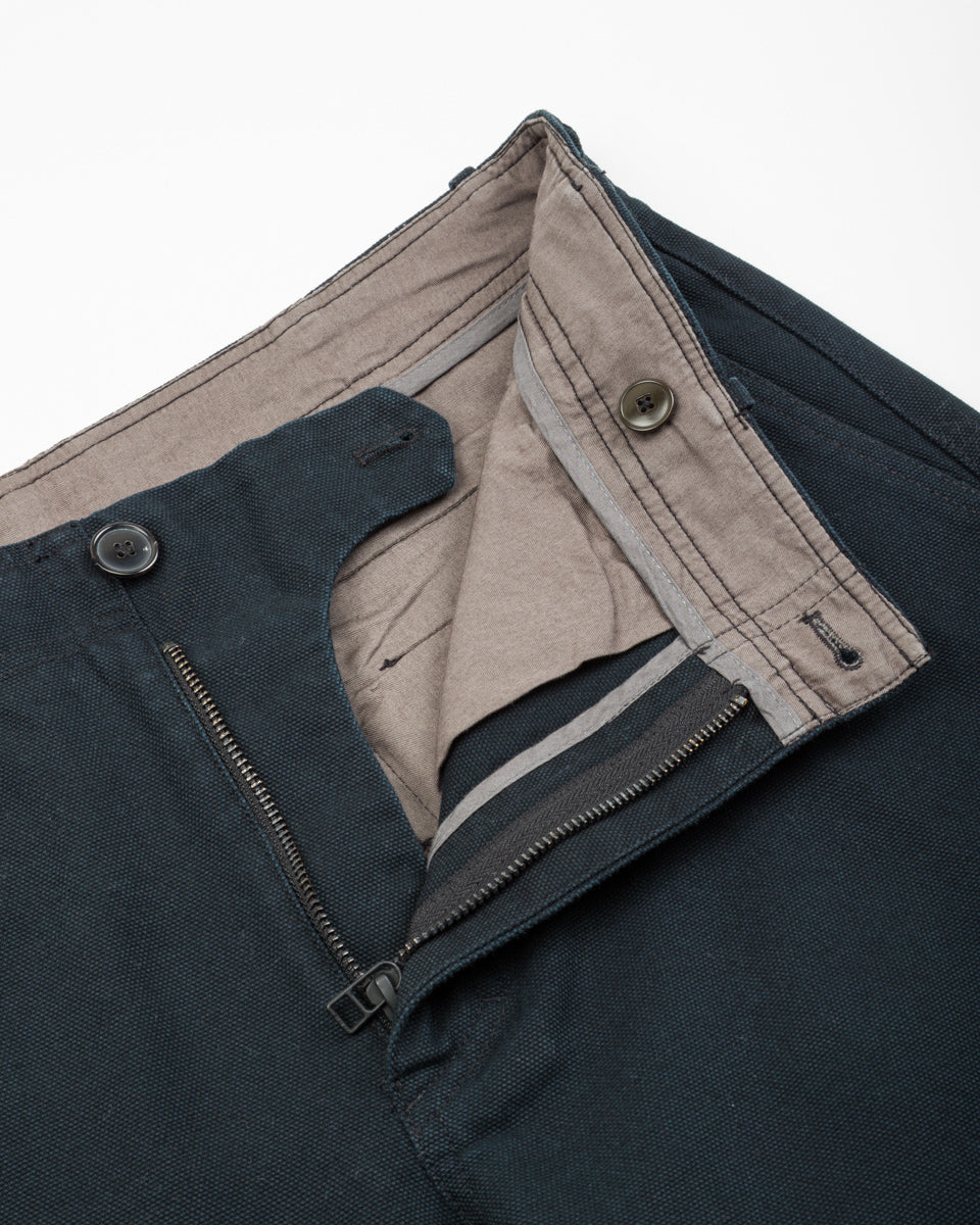 Hansen Trygve Wide Cut Cropped Trouser - Black Canvas - Standard & Strange