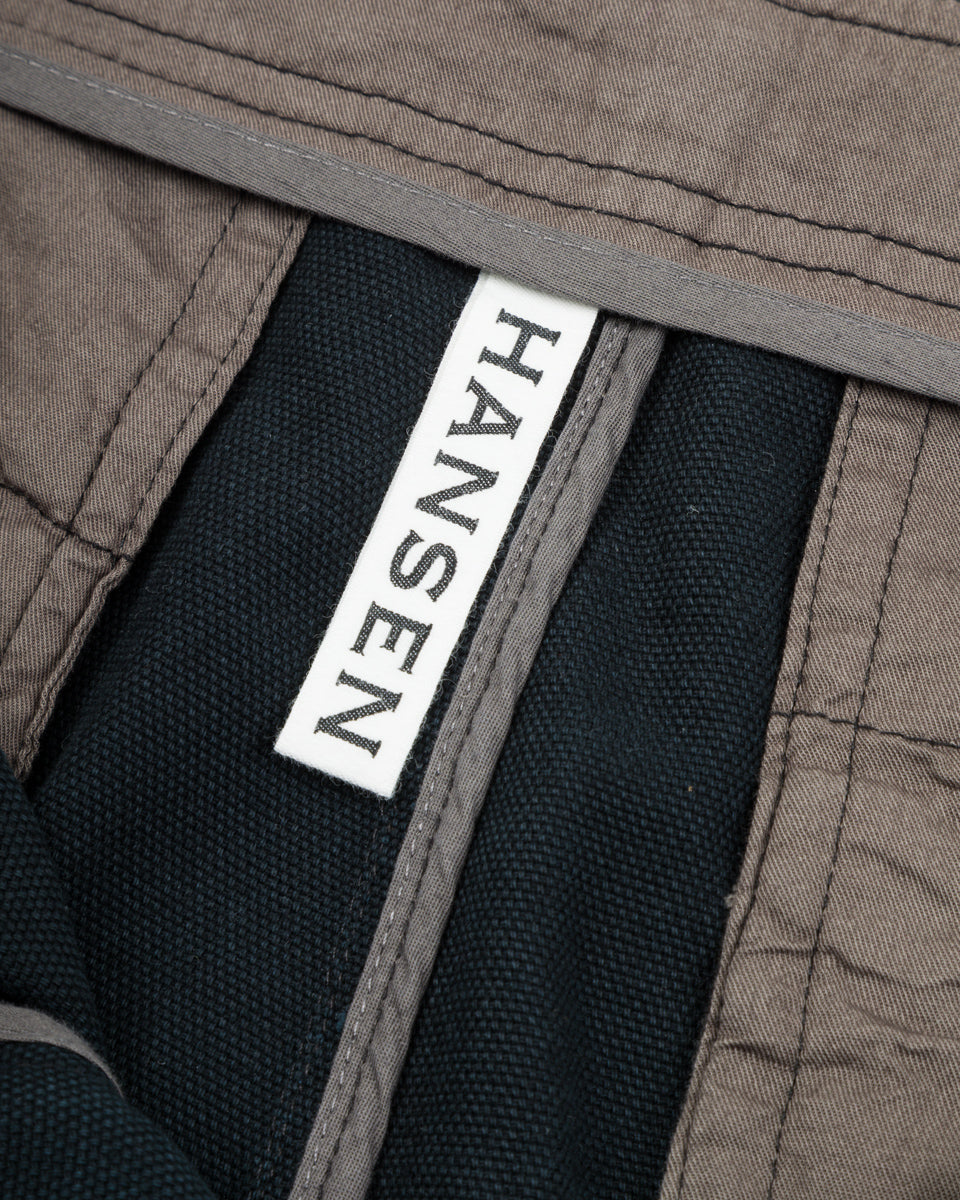 Hansen Trygve Wide Cut Cropped Trouser - Black Canvas - Standard & Strange