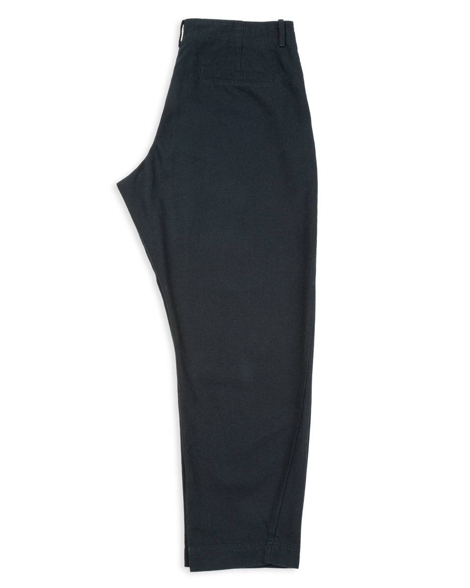 Hansen Trygve Wide Cut Cropped Trouser - Black Canvas - Standard & Strange