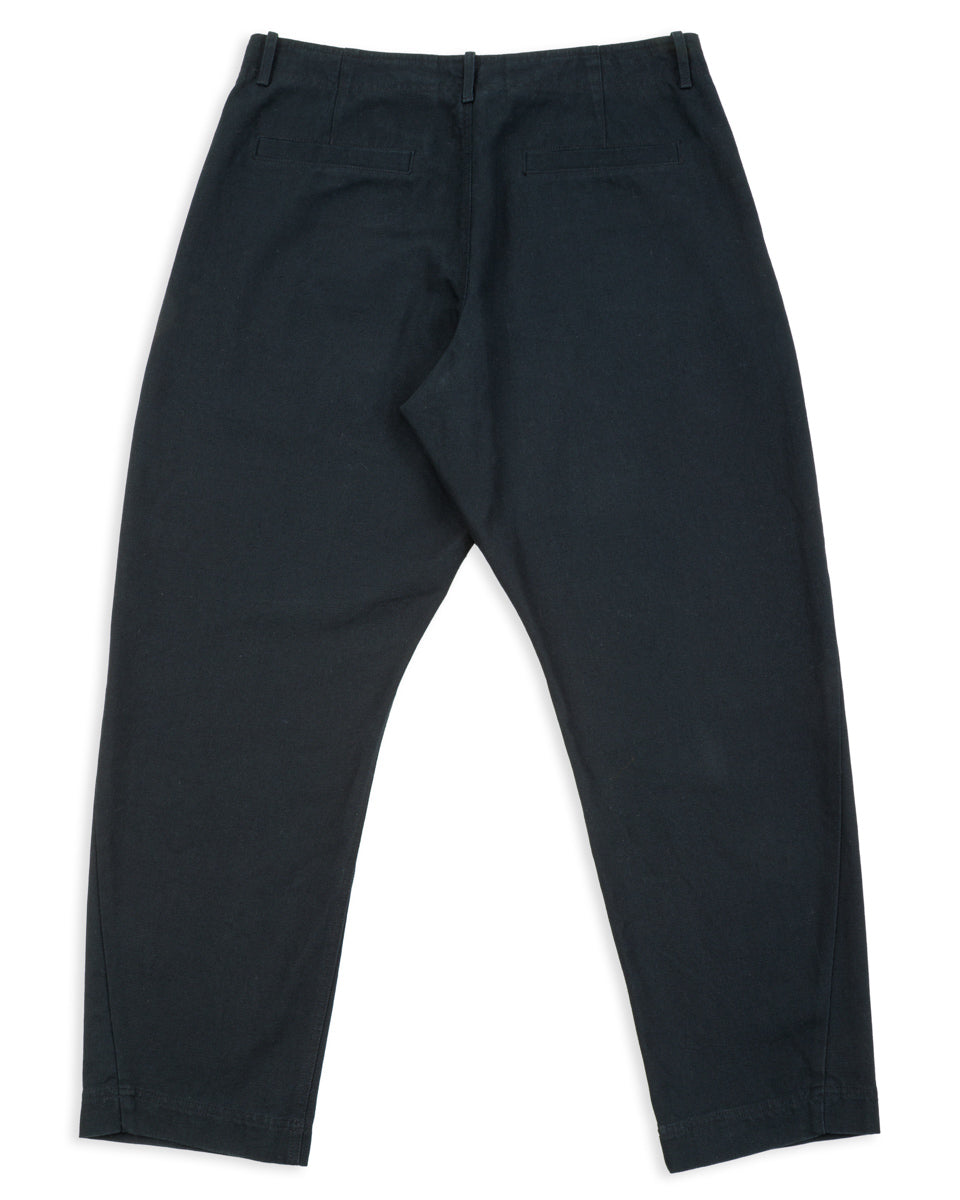 Hansen Trygve Wide Cut Cropped Trouser - Black Canvas - Standard & Strange