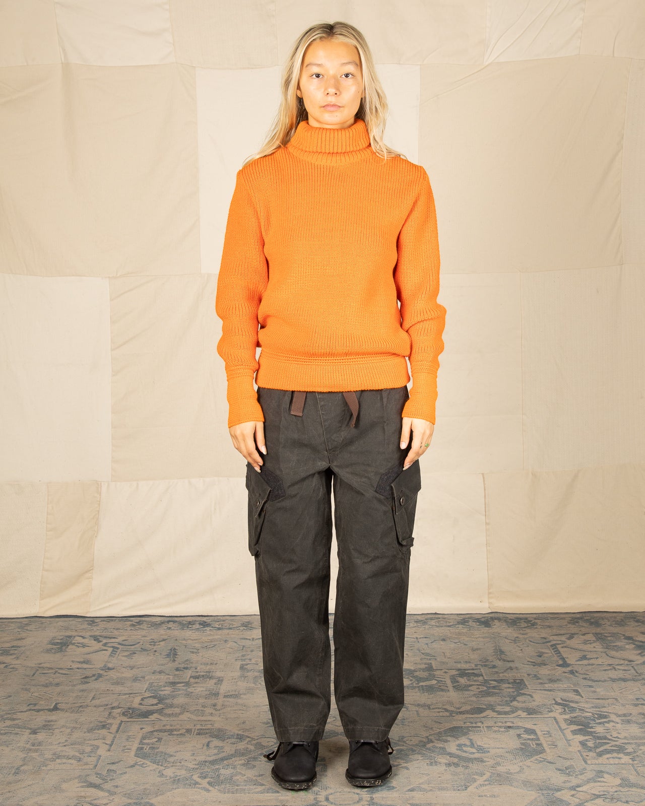 Heimat U Boat Roll Neck Sweater - Rescue Orange - Standard & Strange
