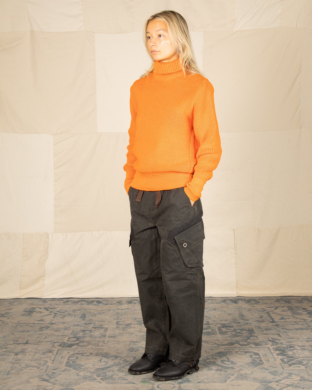 Heimat U Boat Roll Neck Sweater - Rescue Orange - Standard & Strange