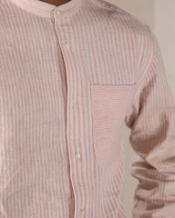 Indi + Ash Band L/S Shirt - Sappanwood Pink Kala Cotton - Standard & Strange