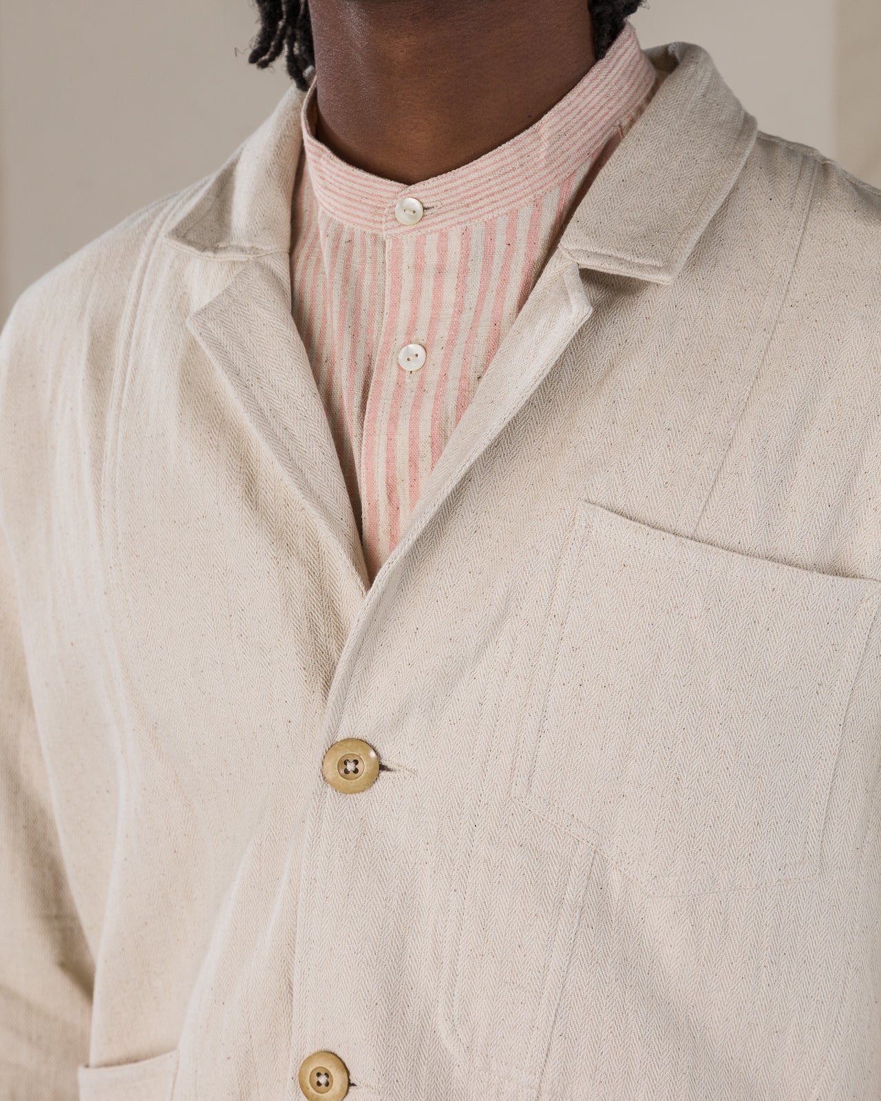 Indi + Ash Study Jacket - Natural Handwoven Denim - Standard & Strange