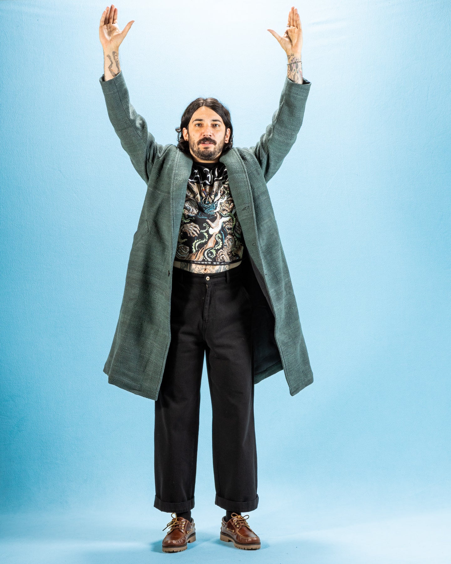 Indi + Ash George Coat - Handspun Midnight Teal/Iron Black HB - Standard & Strange