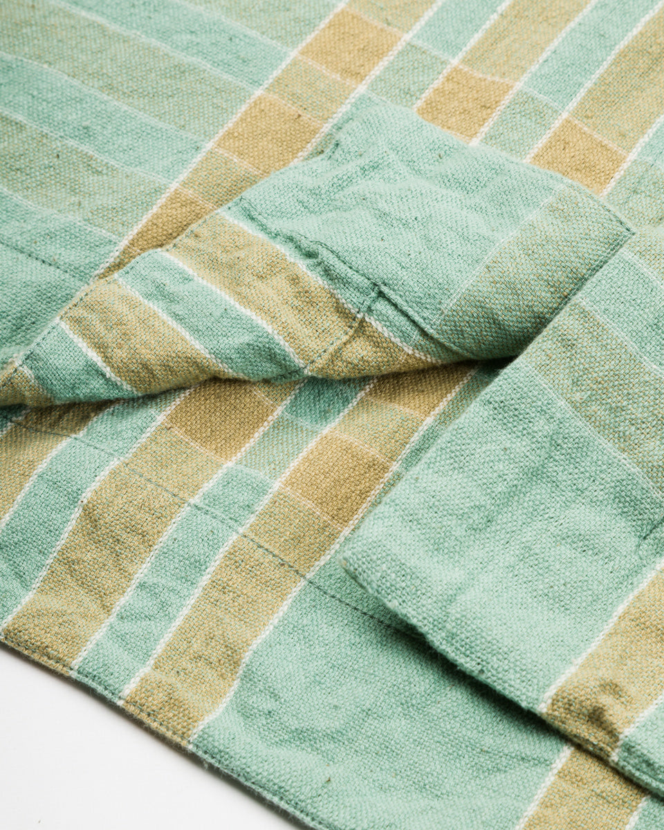 Indi + Ash Lake Camp Shirt - Handwoven Kala Cotton Sea Foam Plaid - Standard & Strange