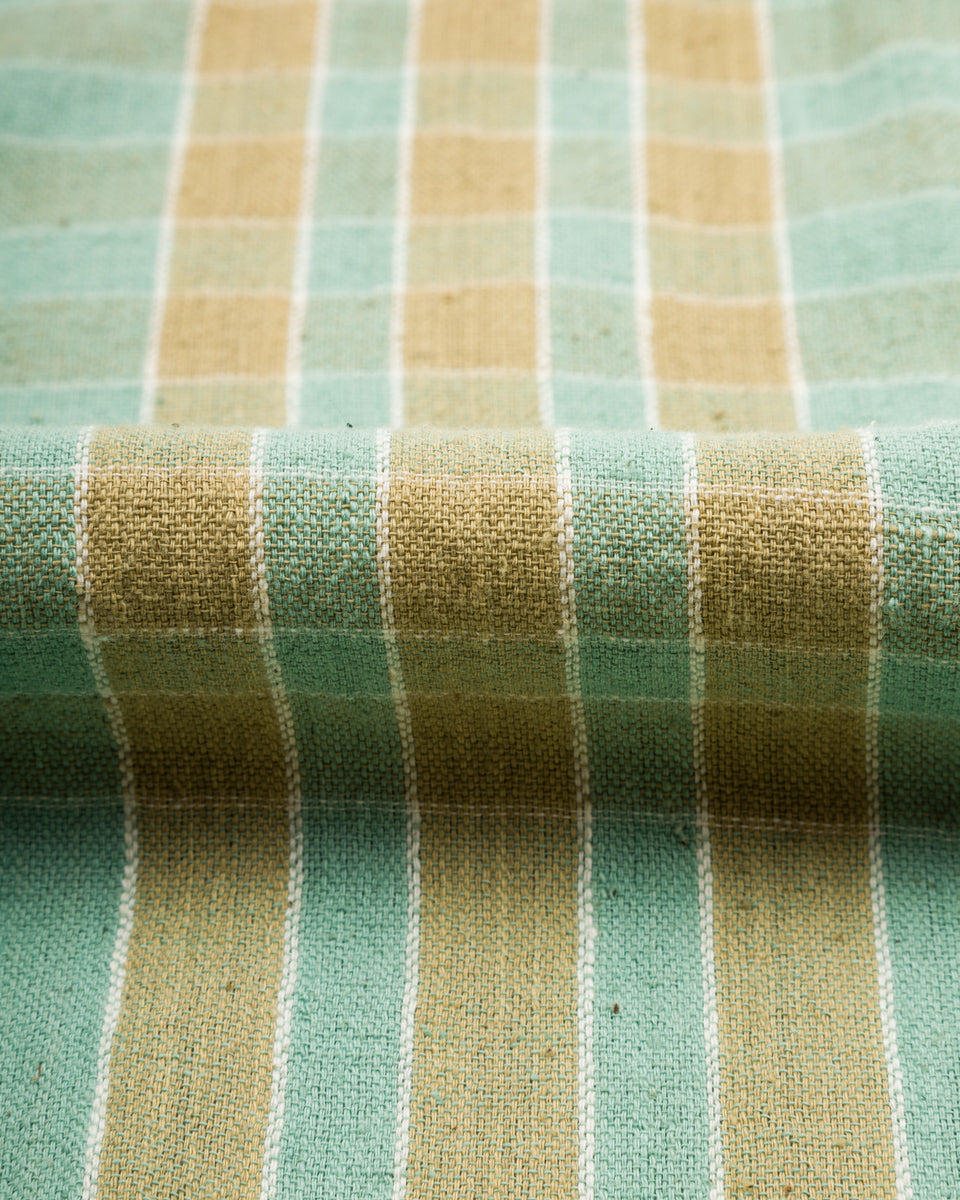 Indi + Ash Lake Camp Shirt - Handwoven Kala Cotton Sea Foam Plaid - Standard & Strange