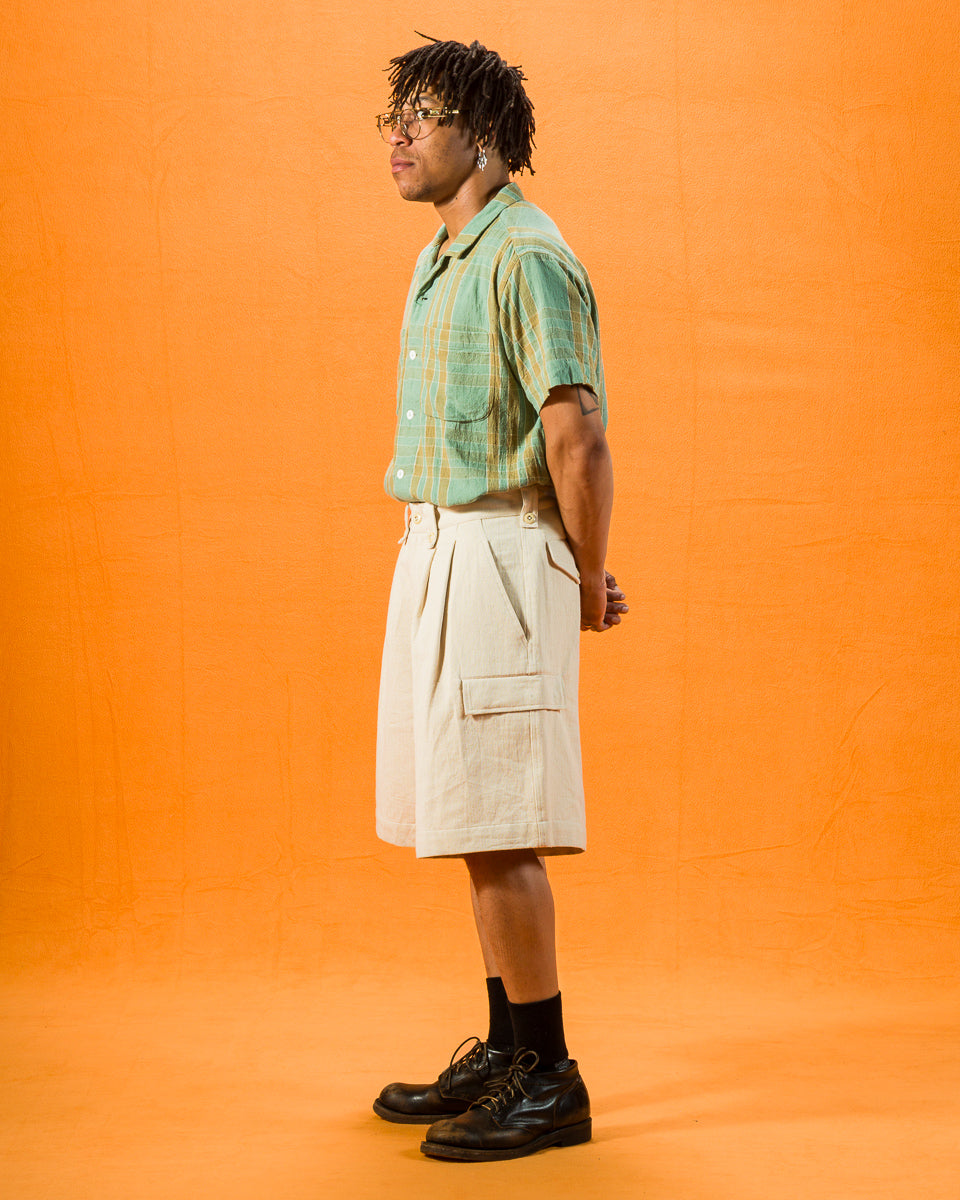 Indi + Ash Lake Camp Shirt - Handwoven Kala Cotton Sea Foam Plaid - Standard & Strange