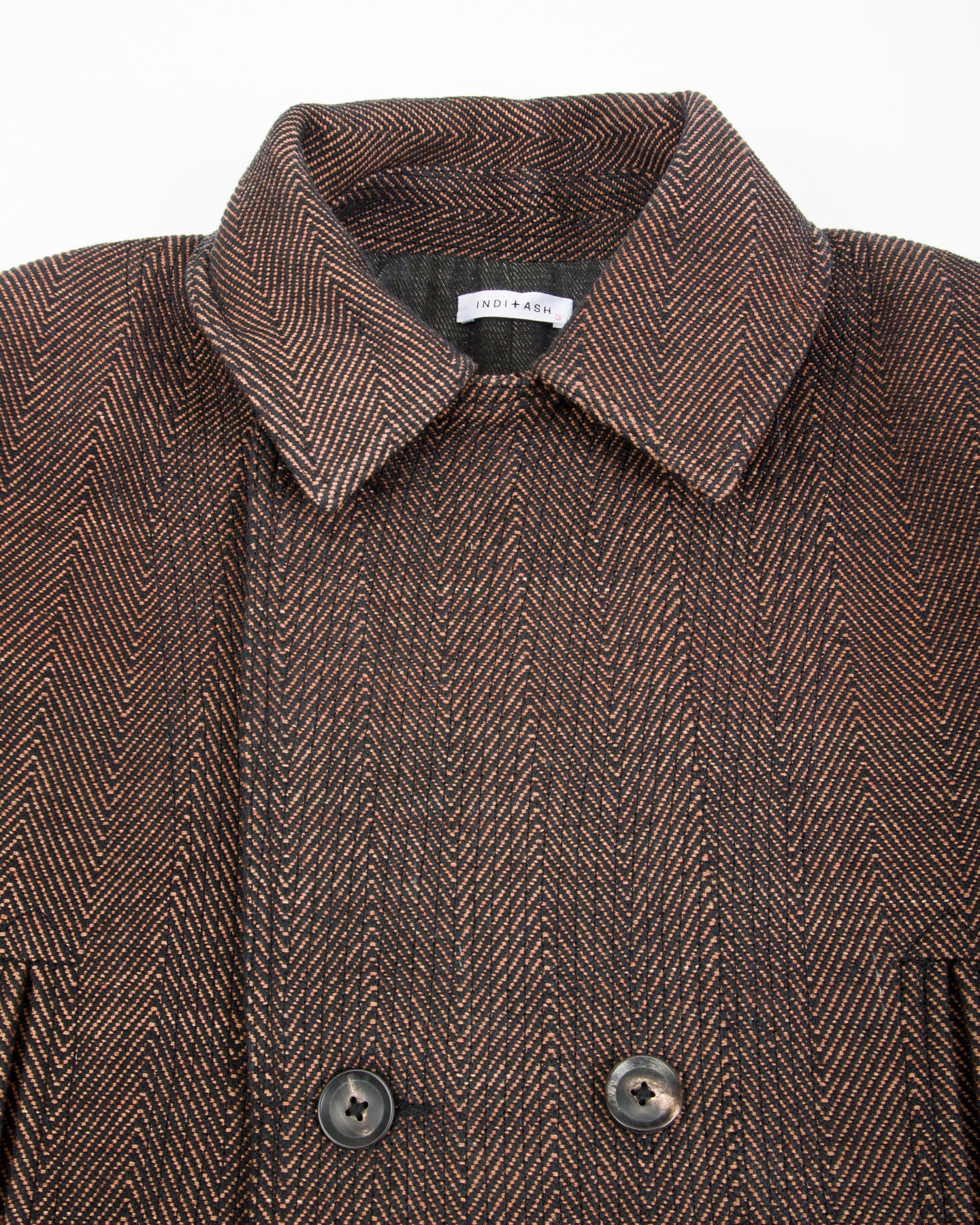 Indi + Ash Loft Peacoat - Handwoven Iron/Cutch Brick HB - Standard & Strange