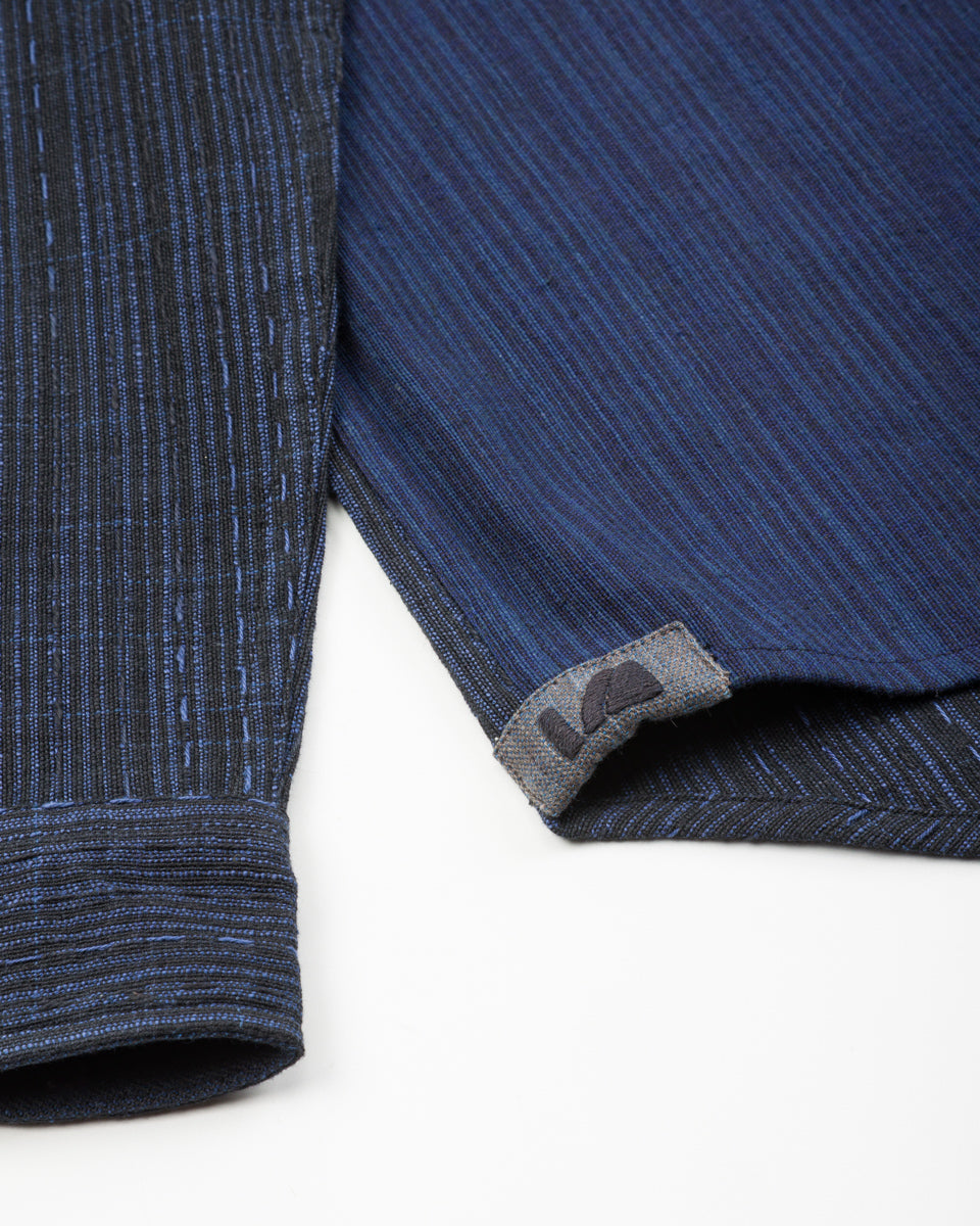 Indi + Ash Matty Overshirt - Patchwork Iron/Indigo Spacedye - Standard & Strange