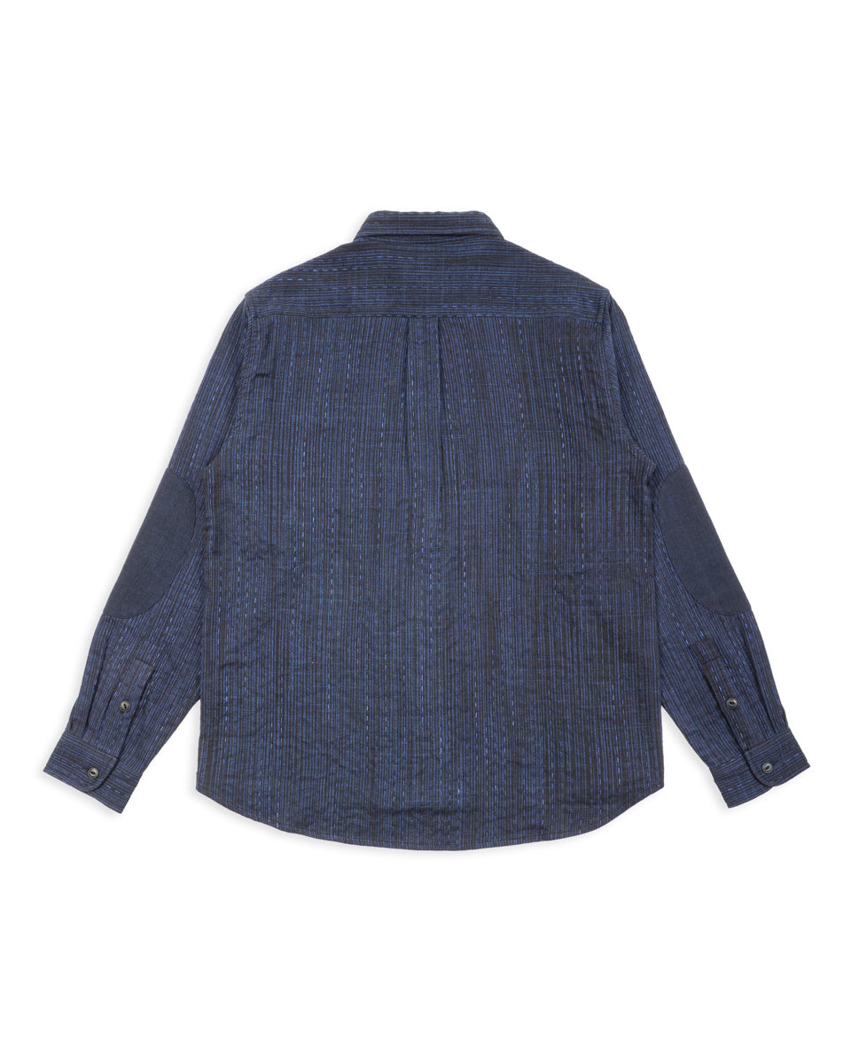 Indi + Ash Matty Overshirt - Patchwork Iron/Indigo Spacedye - Standard & Strange
