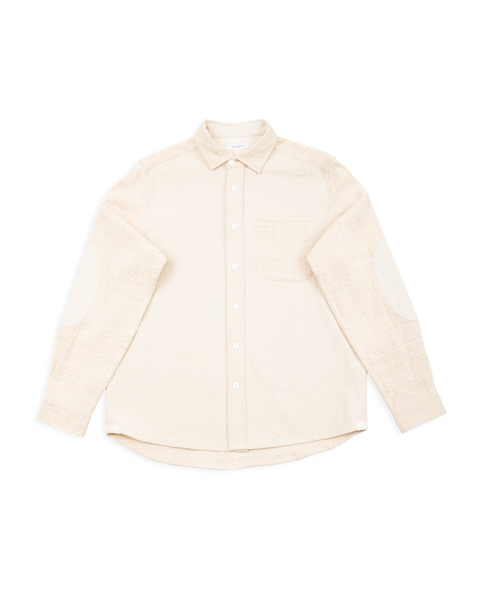Indi + Ash Matty Overshirt - Patchwork Natural/Oat Spacedye - Standard & Strange