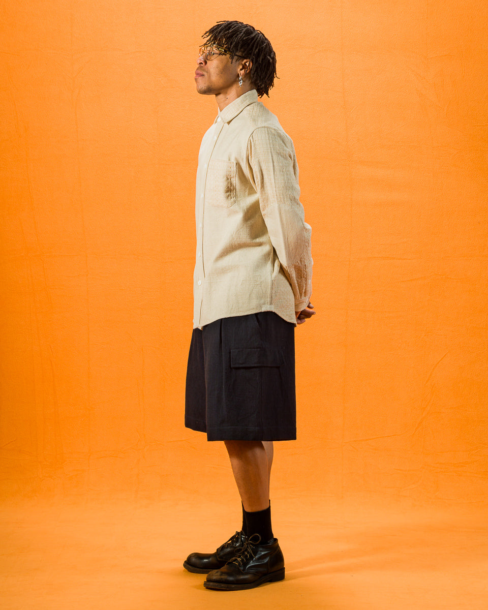 Indi + Ash Matty Overshirt - Patchwork Natural/Oat Spacedye - Standard & Strange