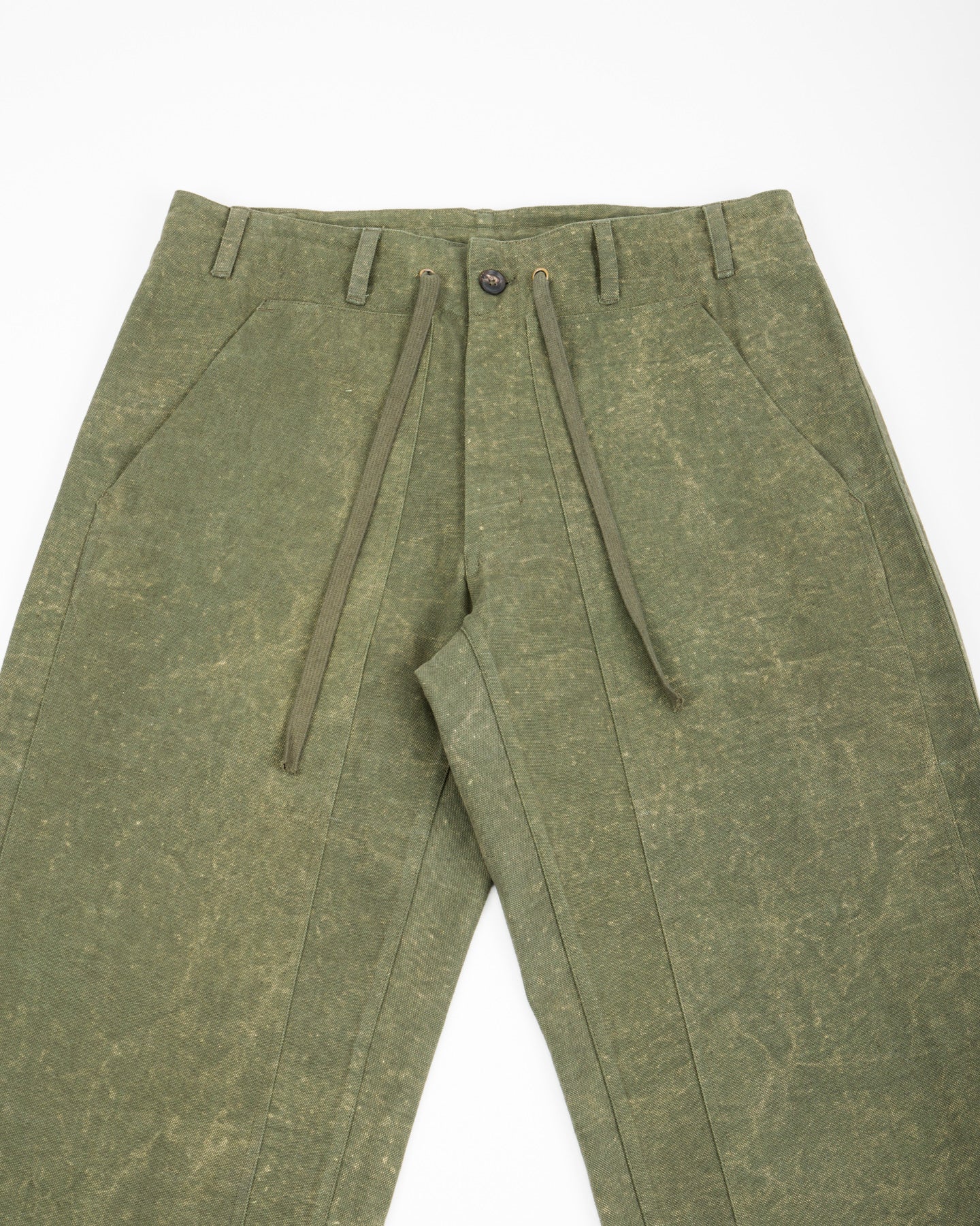 Indi + Ash Raka Pant - Forest Green Crackle Enzyme Canvas - Standard & Strange