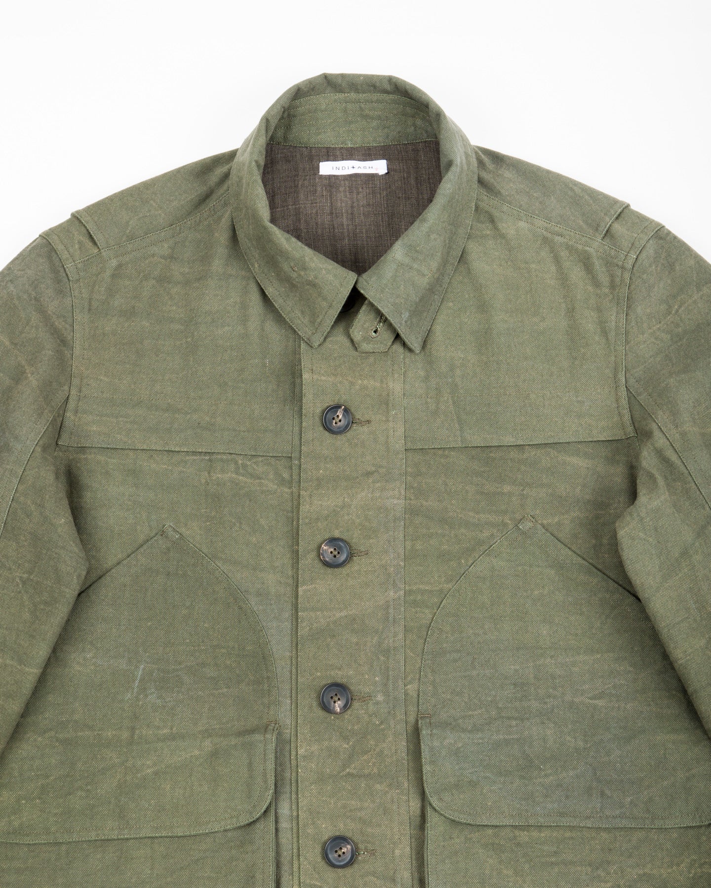 Indi + Ash Cropped Utility Jacket - Forest Green Crackle Enzyme Canvas - Standard & Strange
