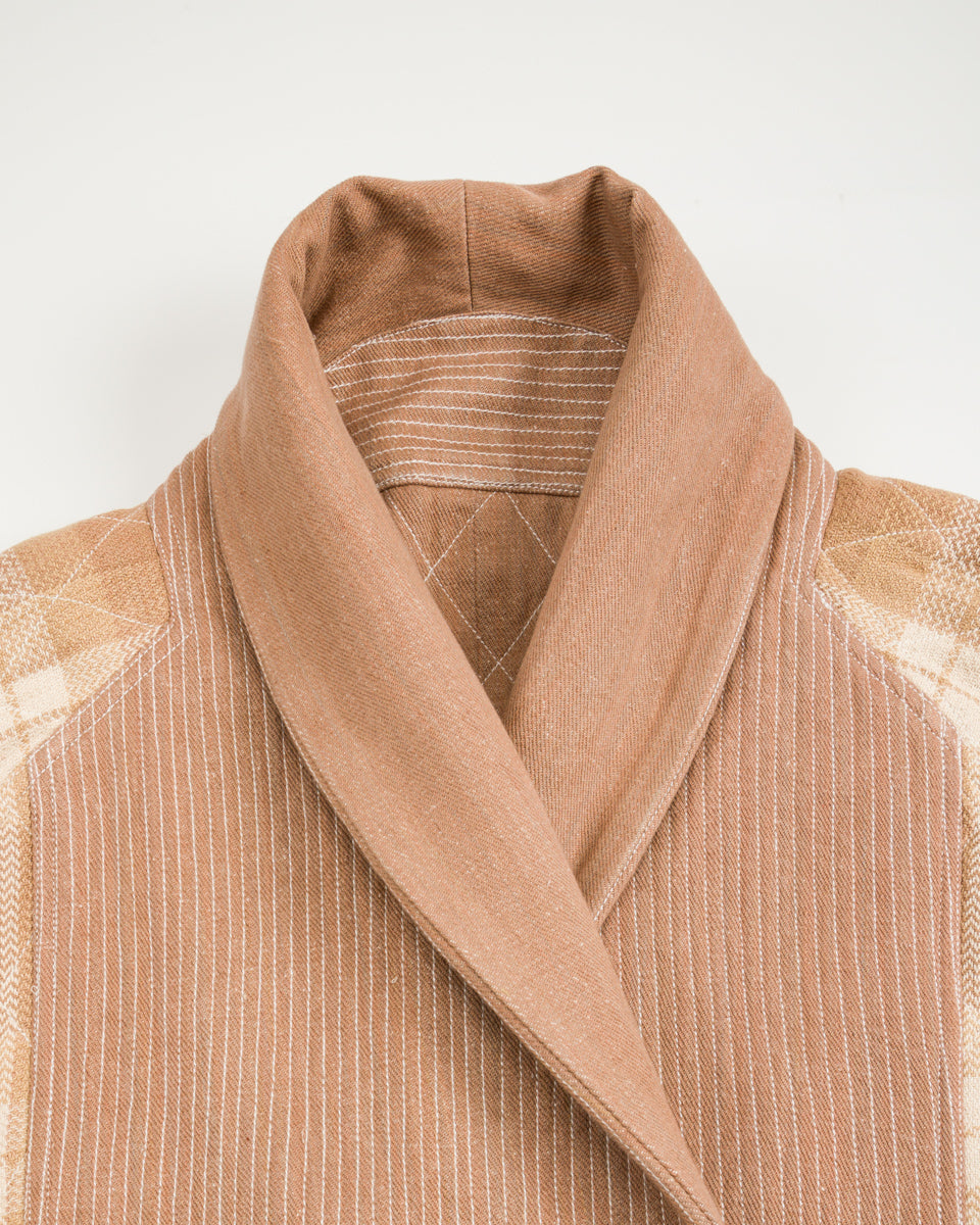 Indi + Ash Reversible Shawl Overcoat - Handwoven Desert Acacia Denim/Plaid - Standard & Strange