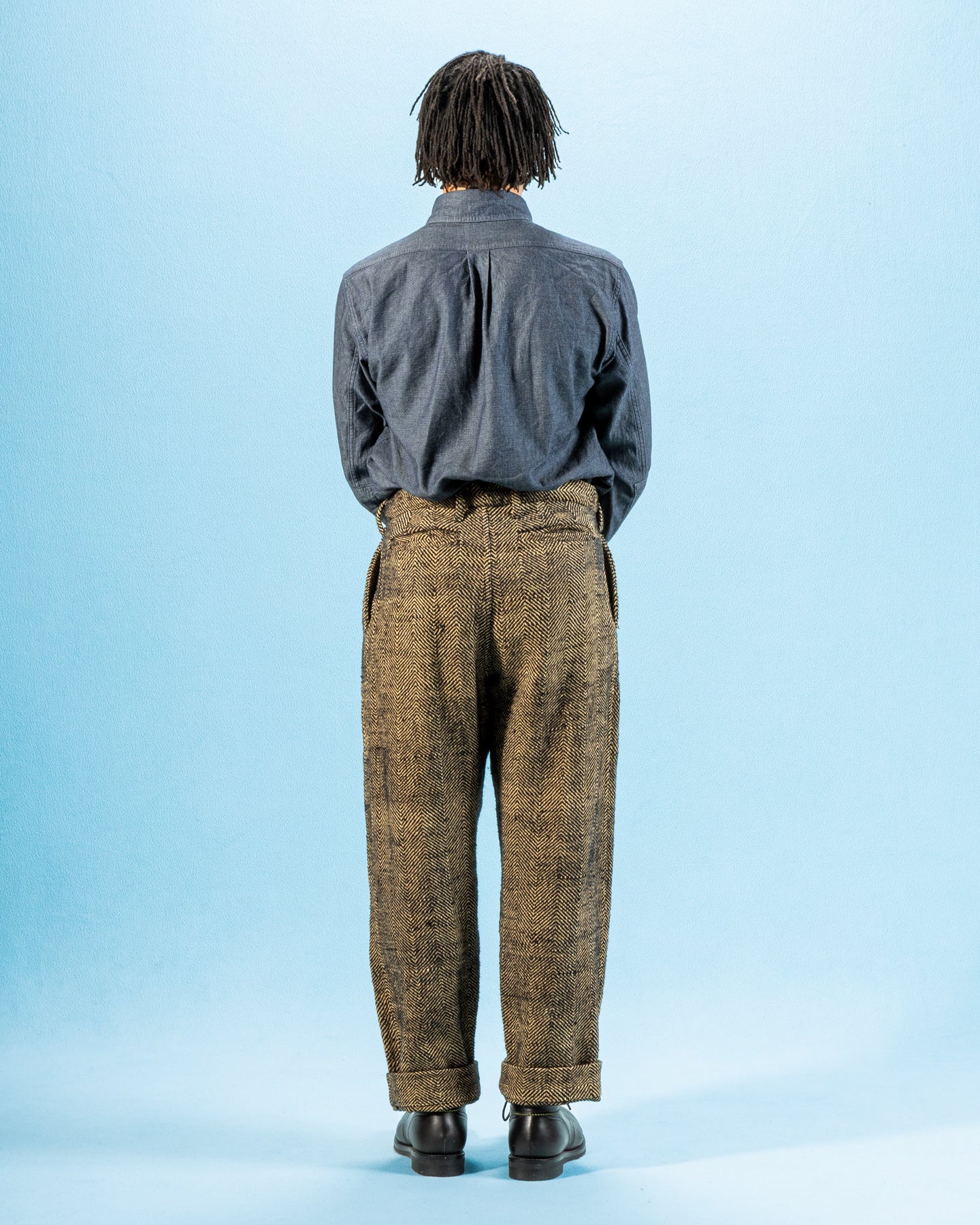 Indi + Ash Shakoor Pant - Handwoven Iron Black/Tan HB - Standard & Strange