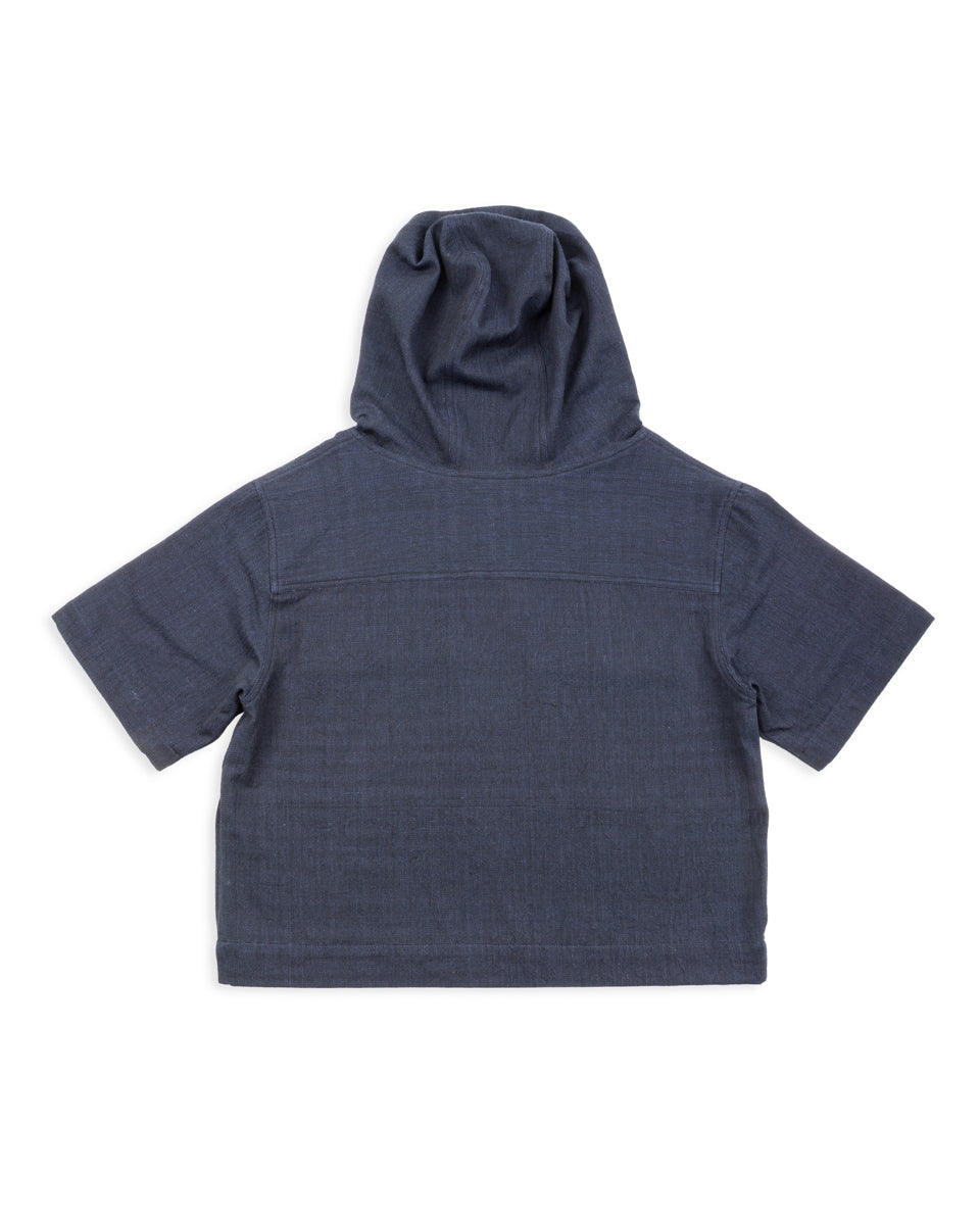 Indi + Ash Short Sleeve Hooded Smock - Iron/Indigo - Standard & Strange