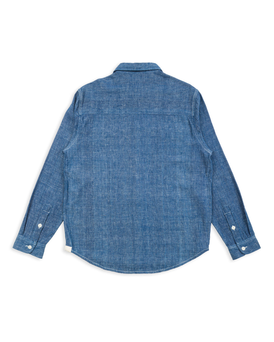Indi + Ash Smith L/S Workshirt - Handwoven Kala Cotton Chambray Indigo/Natural - Standard & Strange