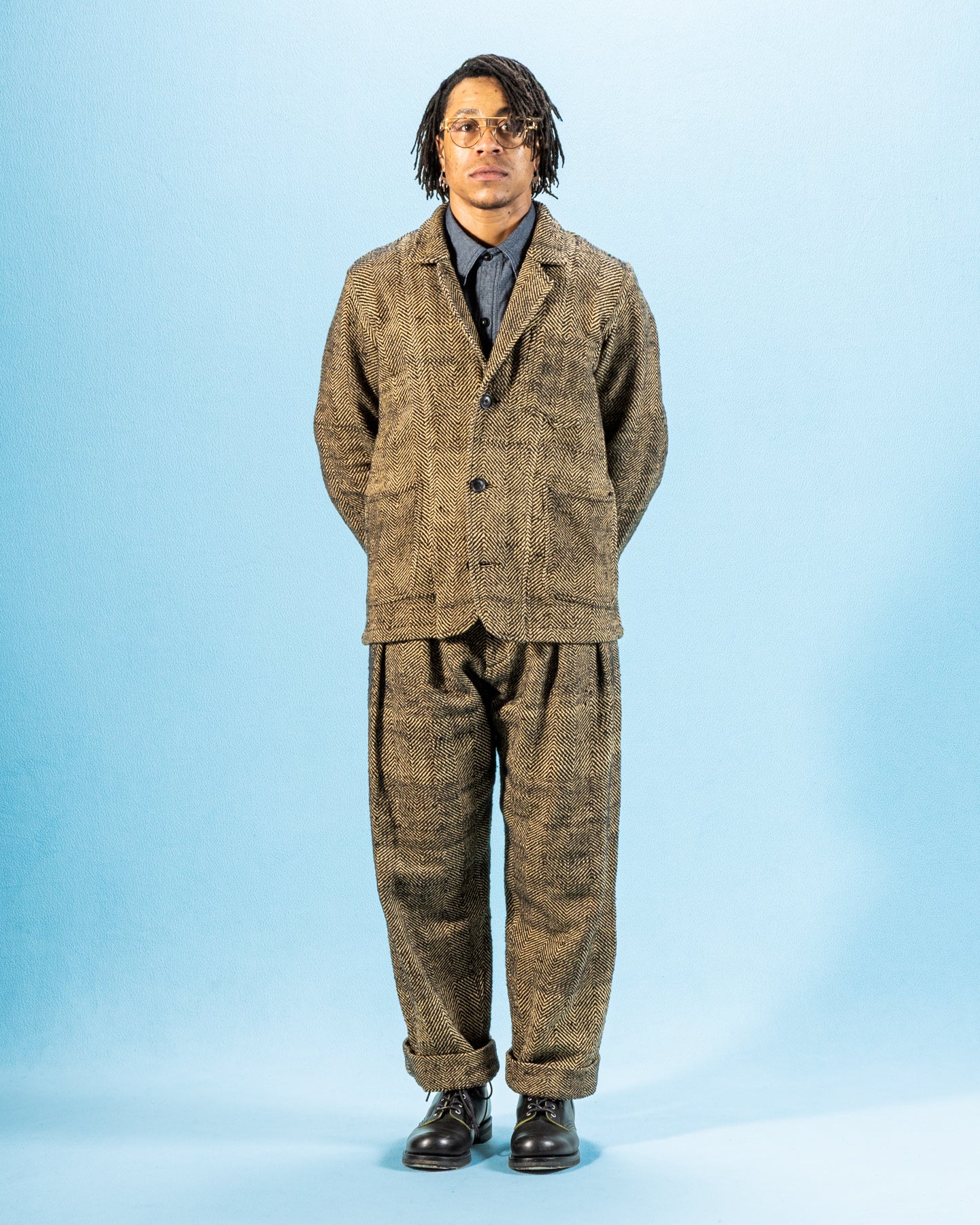 Indi + Ash Study Jacket - Handspun Iron Black/Tan HB - Standard & Strange