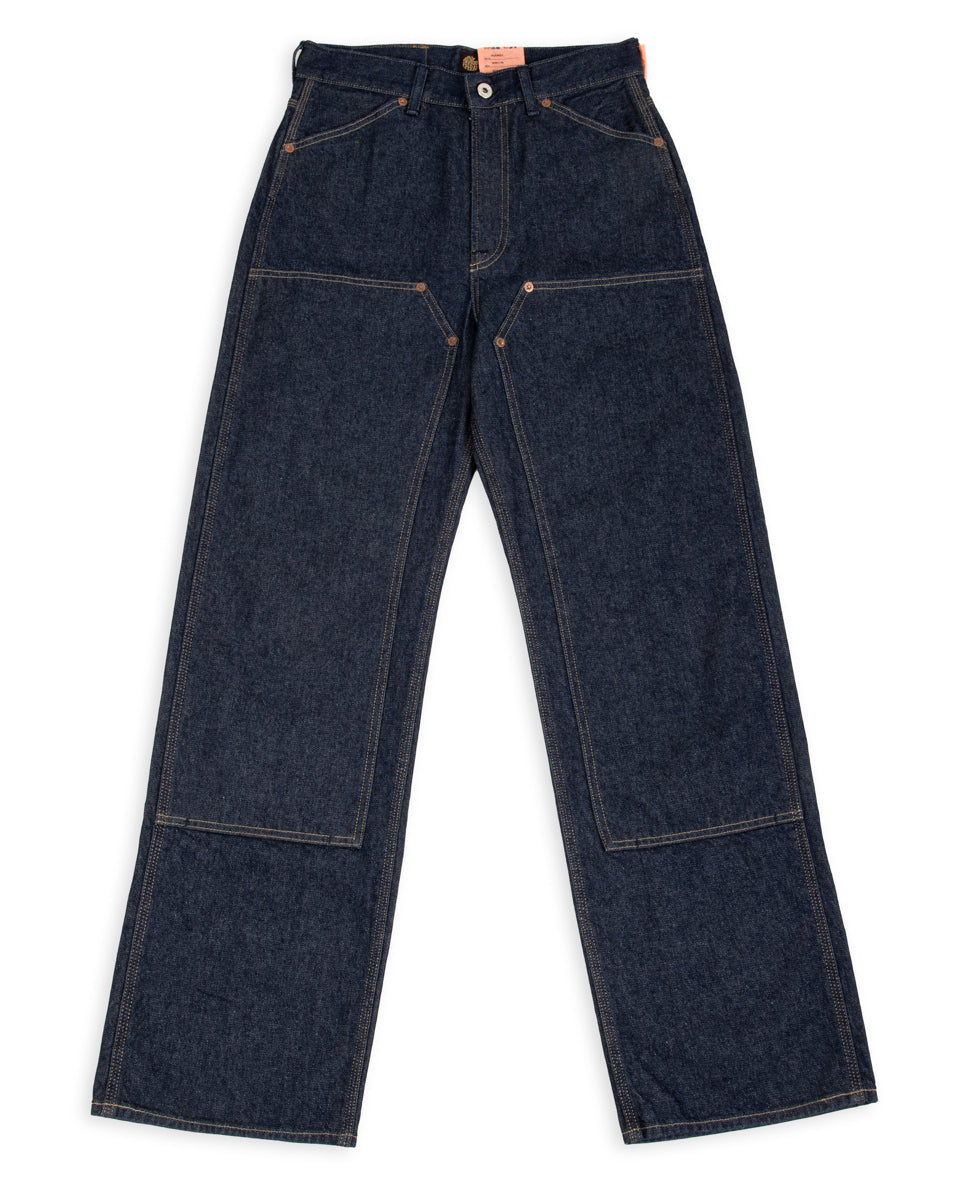 Audrey Double Knee Jean - Double Wash 14 oz Broken Twill Indigo