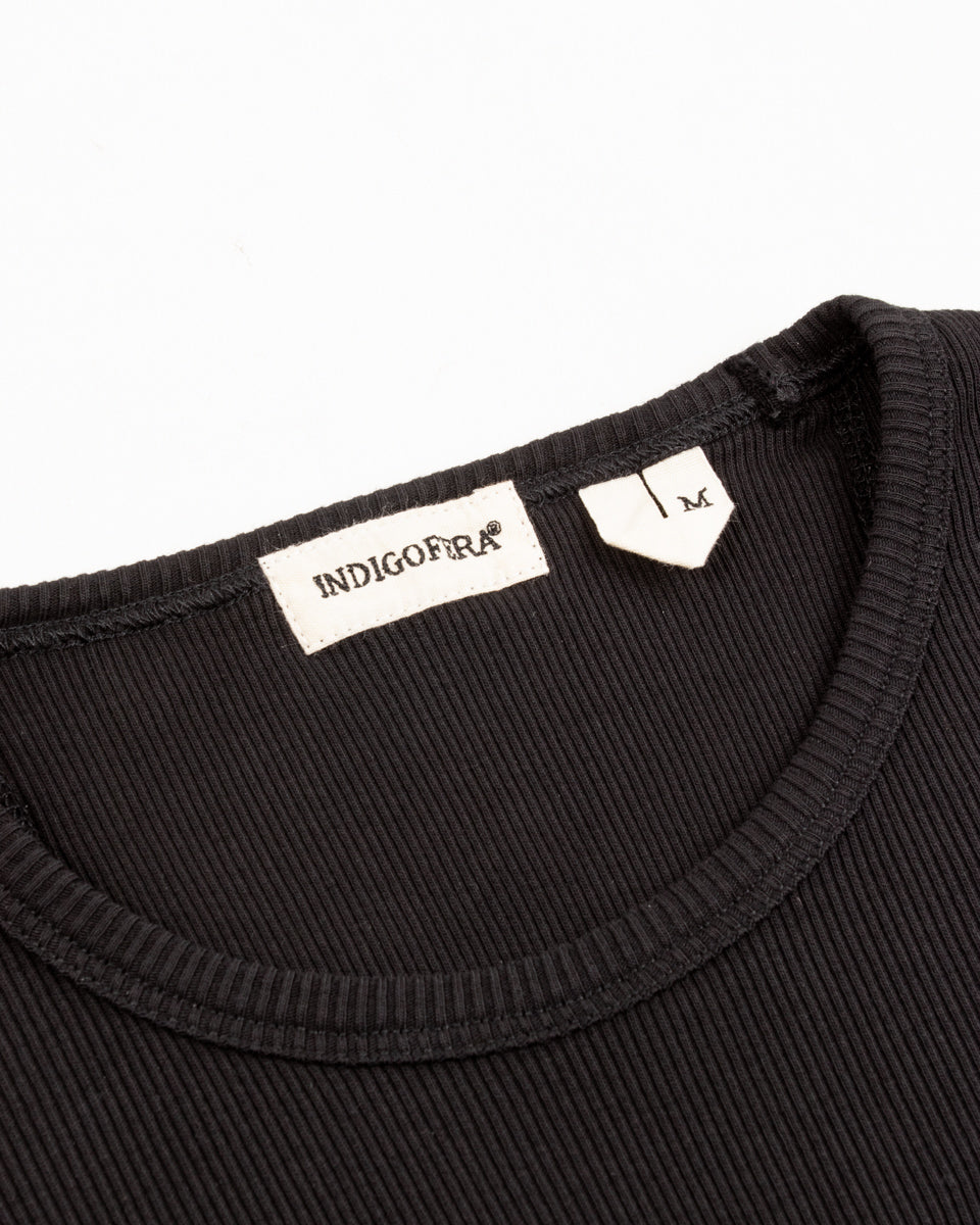 Indigofera Clyde LS Cotton Rib Tee - Black - Standard & Strange
