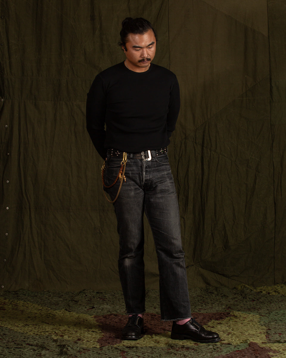 Indigofera Clyde LS Cotton Rib Tee - Black - Standard & Strange