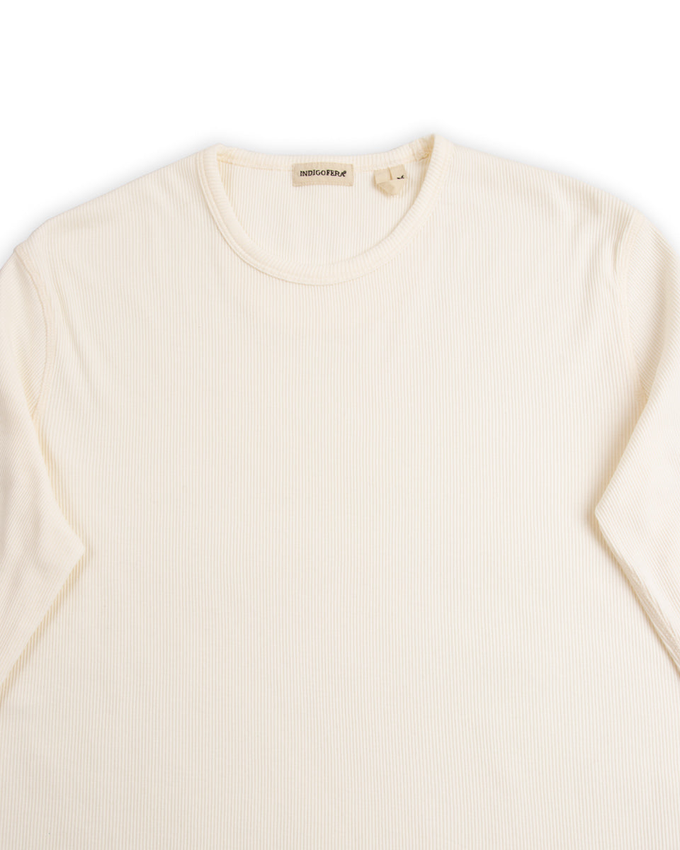 Indigofera Clyde LS Cotton Rib Tee - Cockatoo White - Standard & Strange