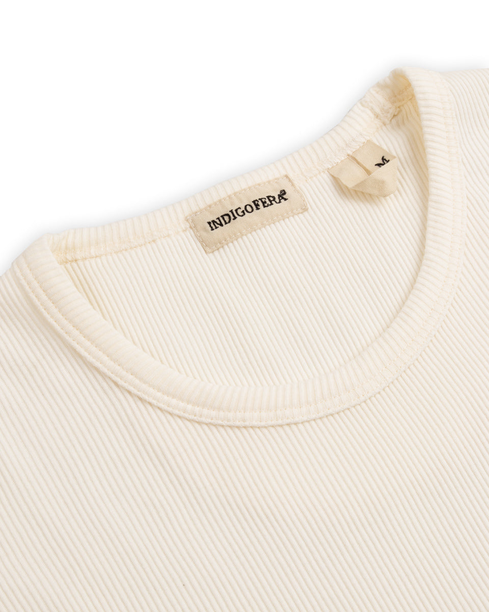 Indigofera Clyde LS Cotton Rib Tee - Cockatoo White - Standard & Strange