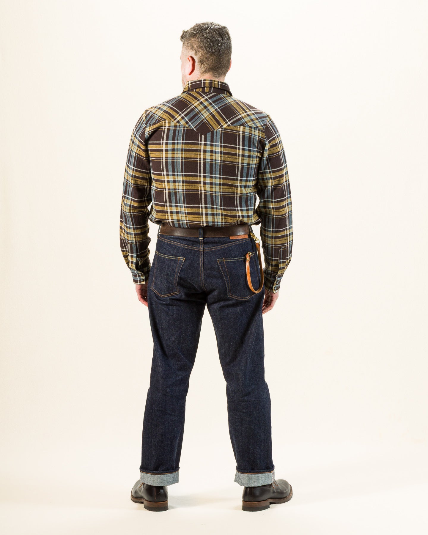 Indigofera Dawson Heavy Flannel Shirt - Brown / Olive / Turquoise / Ecru - Standard & Strange