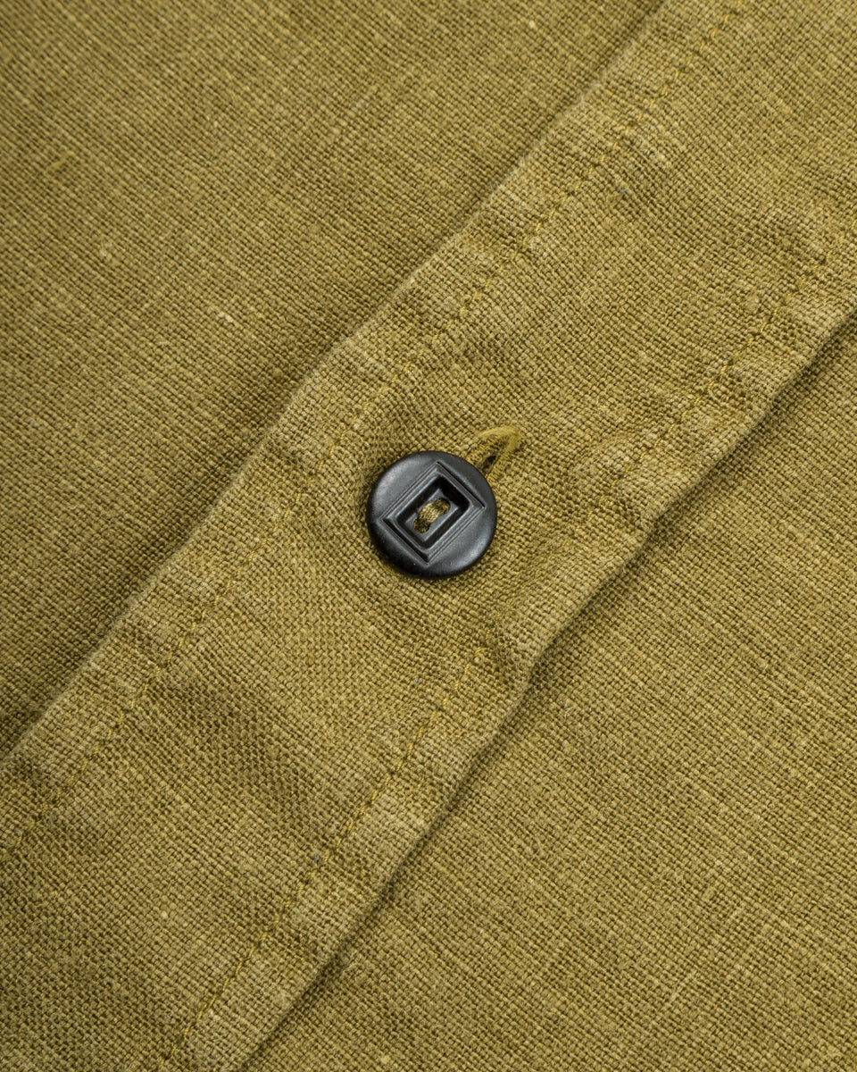 Indigofera Delray Shirt - Military Olive Linen Canvas - Standard & Strange