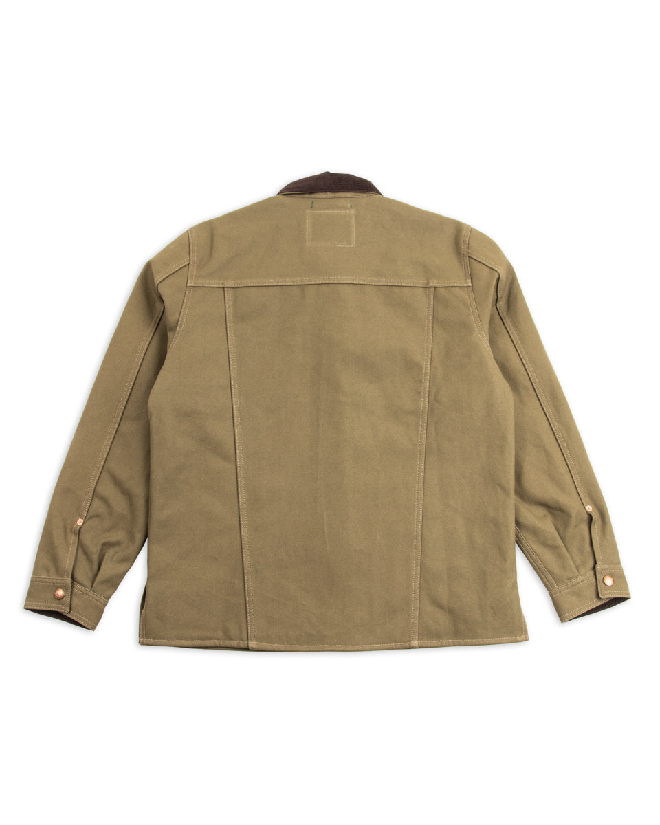 Indigofera Fargo Rider Jacket - Smithson Canvas Moss Green w/ Stripe Lining - Standard & Strange
