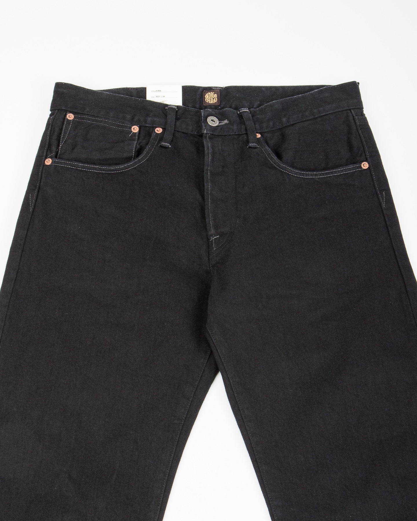 Indigofera Kirk Straight Fit - 14oz Gunpowder Black Selvedge Rinsed - Standard & Strange