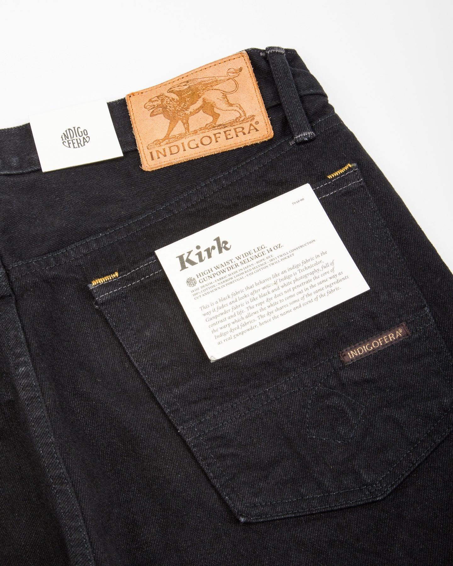 Indigofera Kirk Straight Fit - 14oz Gunpowder Black Selvedge Rinsed - Standard & Strange