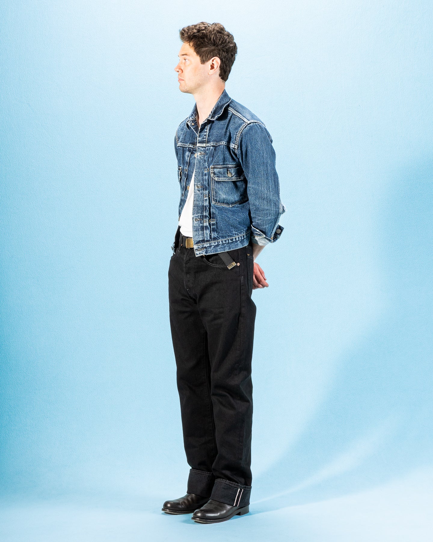 Indigofera Kirk Straight Fit - 14oz Gunpowder Black Selvedge Rinsed - Standard & Strange