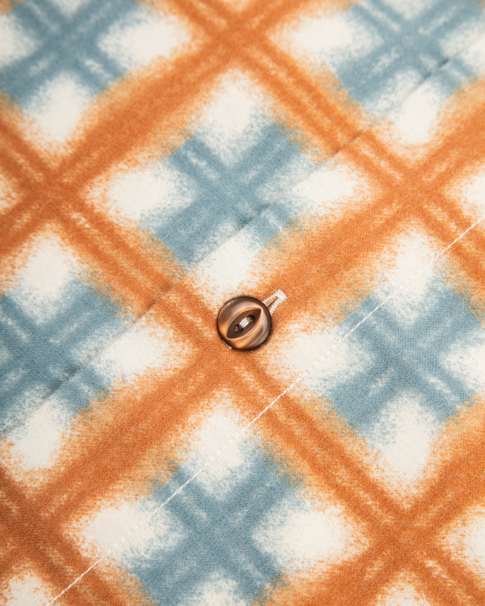 Indigofera Webster Shirt - White/Orange/Blue Printed Flannel - Standard & Strange