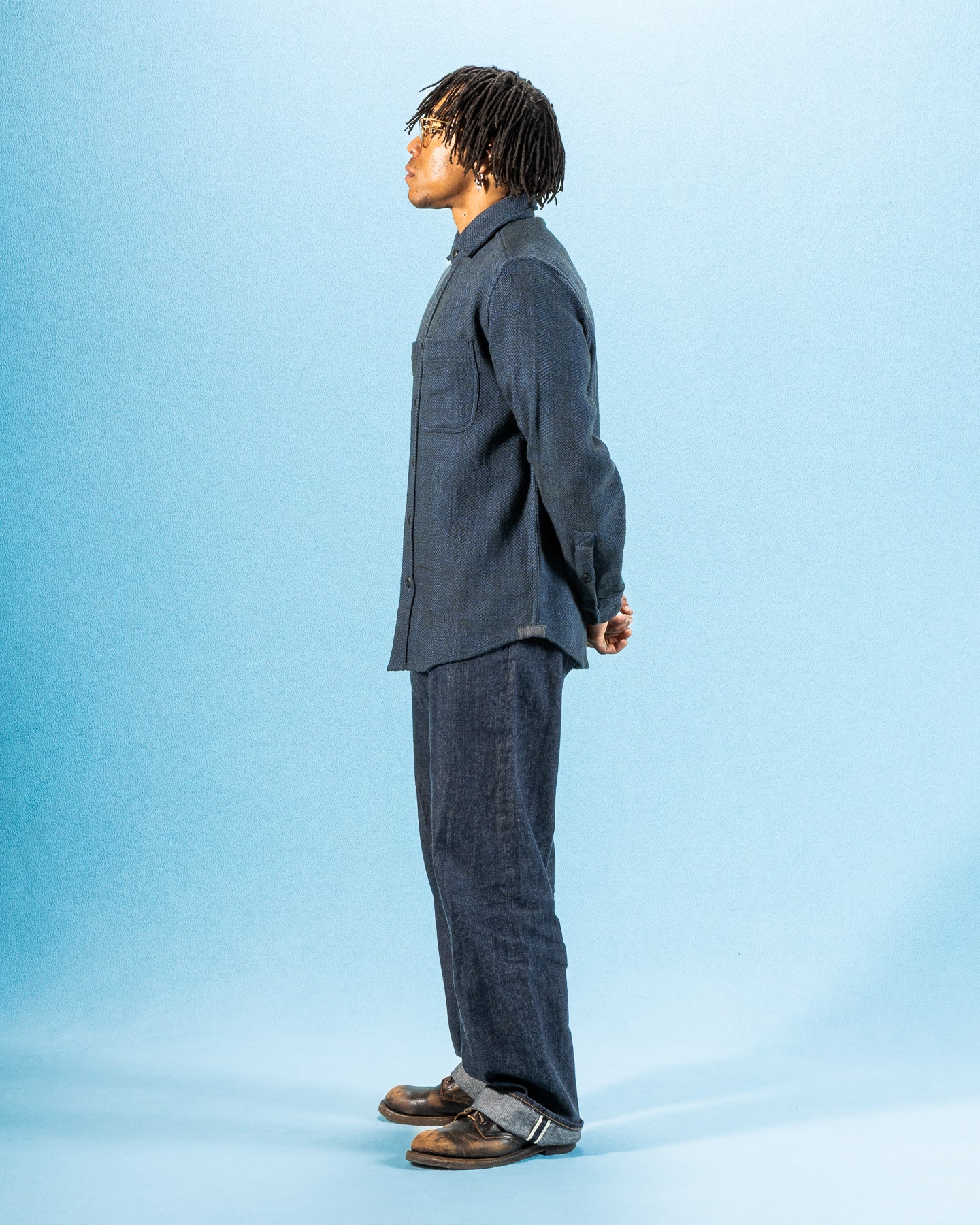 Indi + Ash Ames Workshirt - Handspun Iron/Indigo HB - Standard & Strange