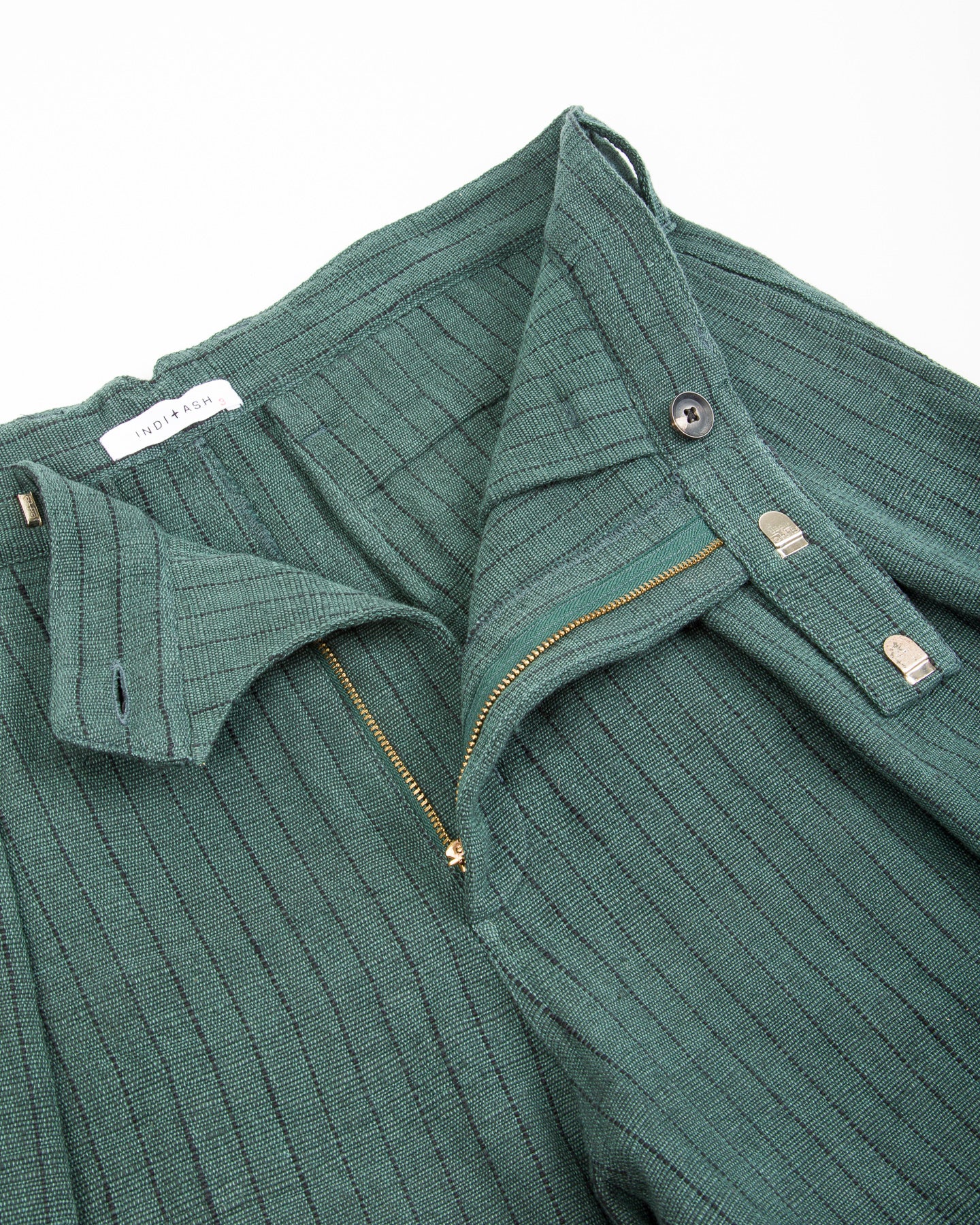 Indi + Ash Shakoor Pant - Handwoven Midnight Teal/Iron Black Canvas - Standard & Strange